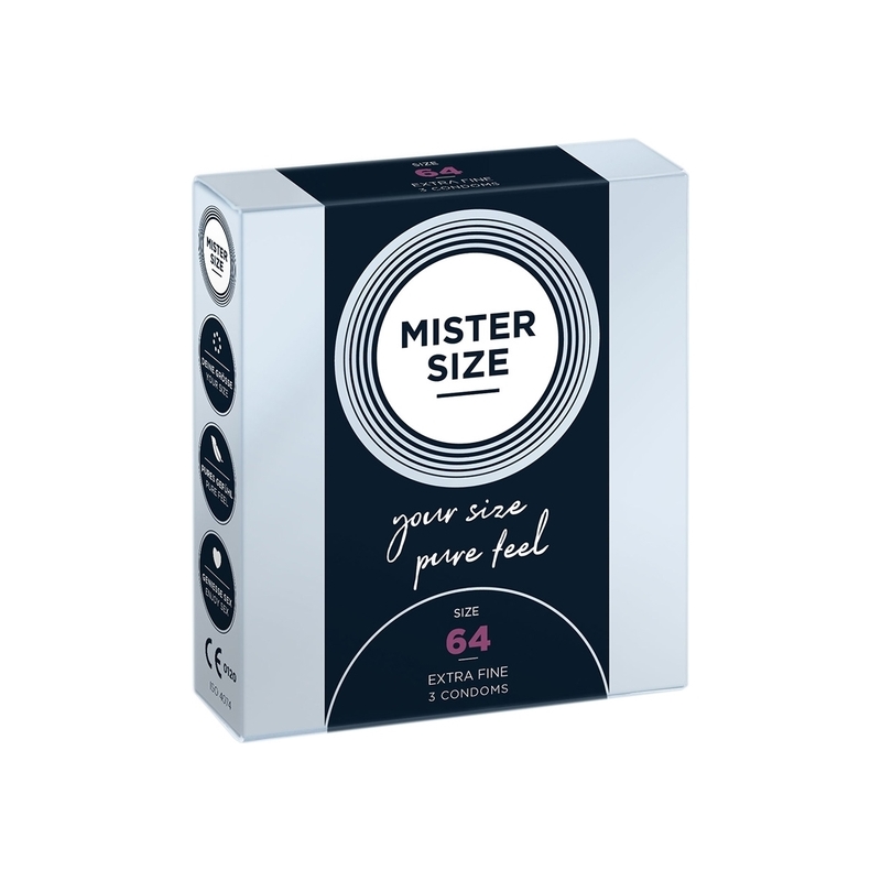 MISTER SIZE 64 (3 PACK) - PRESERVATIVOS NATURAL, LATEX