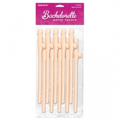 BACHELORETTE PAJITAS PENE NATURAL 10 UDS