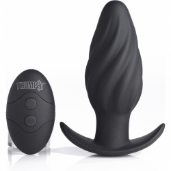 7X SWIRLED PLUG ANAL GIRATORIO - NEGRO