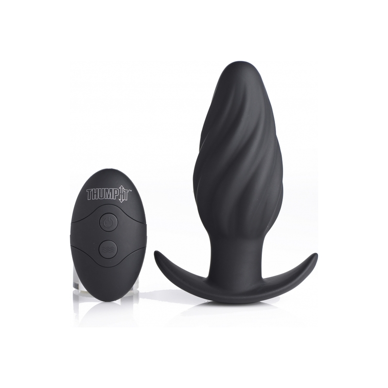 7X SWIRLED PLUG ANAL GIRATORIO - NEGRO