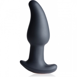 GYRO M 10X CURVED RIMMING - PLUG VIBRADOR CON MANDO - NEGRO