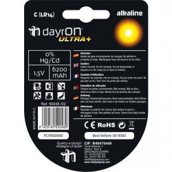 PILA ALCALINA LR14 1,5V DAYRON PACK 2