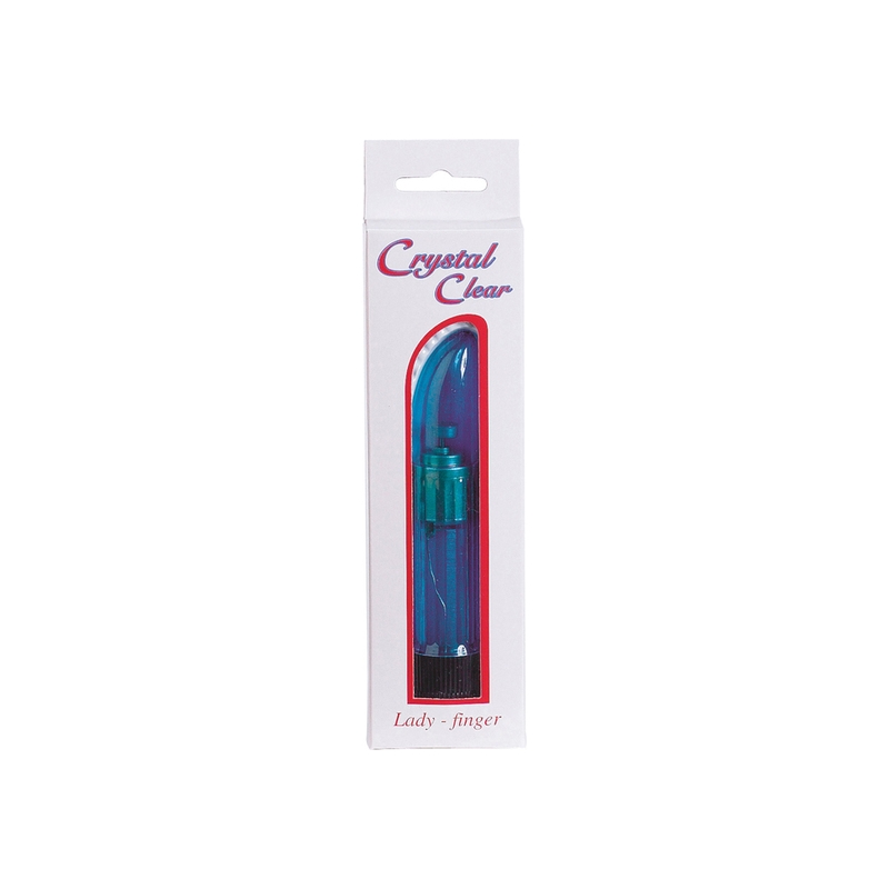 VIBRADOR DEDO DAMA TRANSPARENTE AZUL