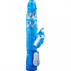 VIBRADOR CON ESTIMULADOR DE CLITORIS AZUL