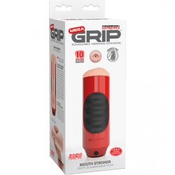 PDX MEGA GRIP MASTURBADOR MASCULINO BOCA ROJO