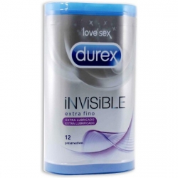 DUREX INVISIBLE EXTRA FINO EXTRA LUBRICADO 12 UDS