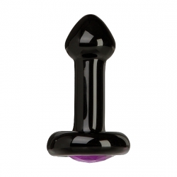 PLUG DE CRISTAL PEQUEÑO NEGRO Y MORADO