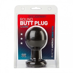 ROUND BUTT PLUG - LARGE - NEGRO