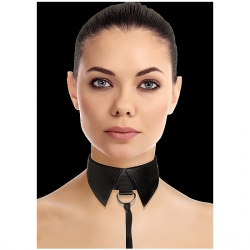 OUCH COLLAR CLASICO DE PIEL NEGRO