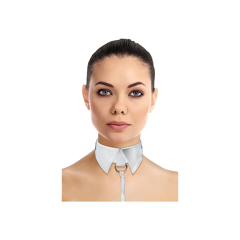 OUCH COLLAR CLASICO DE PIEL BLANCO