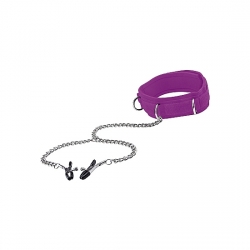 OUCH COLLAR CON PINZAS PARA PEZONES MORADO