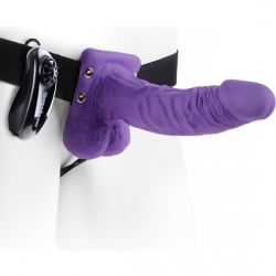 PENE REALÍSTICO VIBRADOR CON ARNÉS 19 CM MORADO