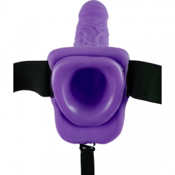 PENE REALÍSTICO VIBRADOR CON ARNÉS 19 CM MORADO