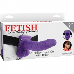 PENE REALÍSTICO CON ARNÉS 19 CM MORADO